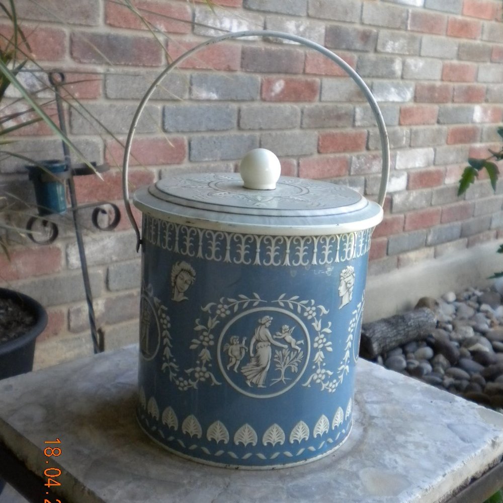 Vintage CottageCore Tin Greek Goddess Cherub